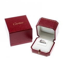 Pre Owned خاتم كارتييه لوف ذهب أبيض عيار 18 و3 ألماسات مقاس 49