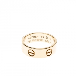 مملوكة مسبقًا Cartier Love 18k Yellow Gold Band Ring Size 50