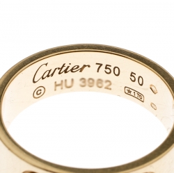 مملوكة مسبقًا Cartier Love 18k Yellow Gold Band Ring Size 50