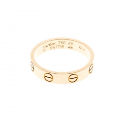 مملوكة مسبقًا خاتم كارتييه لوف ميني باند ذهب اصفر عيار 18 مقاس 49