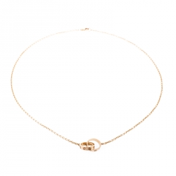 Pre Owned قلادة كارتييه لوف حلقتين ذهب وردي عيار 18 