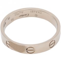 Pre Owned Cartier Love White Gold Ring Size 56