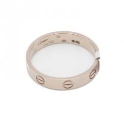 Pre Owned Cartier Love White Gold Ring Size 56