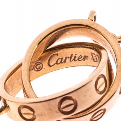 Pre Owned Cartier Love 18K Rose Gold 2 Hoops Bracelet