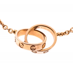Pre Owned Cartier Love 18K Rose Gold 2 Hoops Bracelet
