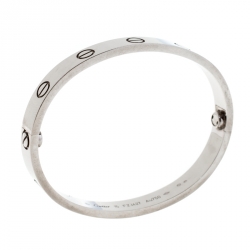 Pre Owned Cartier Love 18k White Gold Bracelet 15