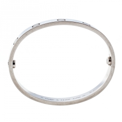 Pre Owned Cartier Love 18k White Gold Bracelet 15