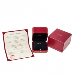Pre Owned Cartier Love 18k White Gold Mini Band Ring Size 52
