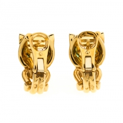 Pre Owned أقراط كارتييه بانثيير دي كارتييه ذهب أصفر عيار 18 عقيق سافوريت