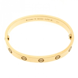 Pre Owned Cartier Love 18k Yellow Gold Bracelet 15