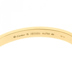 Pre Owned Cartier Love 18k Yellow Gold Bracelet 15