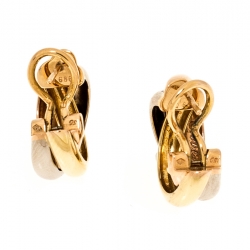 Cartier Trinity De Cartier Three Tone 18k Gold Hoop Earrings