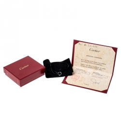 مملوكة مسبقًا Cartier Love Ceramic Diamond 18k White Gold Black Cord Adjustable Bracelet