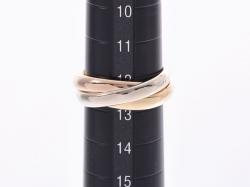 Pre Owned Cartier Les Must De Cartier Trinity 18K Three Tone Gold Band Ring Size 53