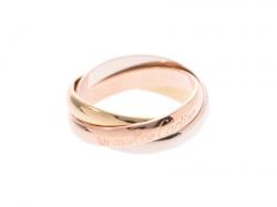 Pre Owned Cartier Les Must De Cartier Trinity 18K Three Tone Gold Band Ring Size 53