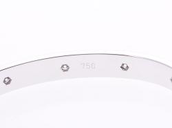 Pre Owned Cartier Love 18K White Gold Diamond Bracelet 16