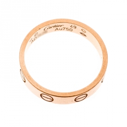 مملوكة مسبقًا خاتم كارتييه لوف ميني حلقة ذهب وردي عيار 18 مقاس 49