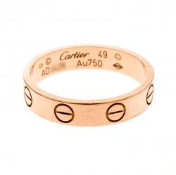 مملوكة مسبقًا خاتم كارتييه لوف ميني حلقة ذهب وردي عيار 18 مقاس 49