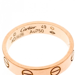 مملوكة مسبقًا خاتم كارتييه لوف ميني حلقة ذهب وردي عيار 18 مقاس 49