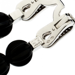 مملوكة مسبقًا سوار كارتييه أغرافا عقيق أسود ألماس ذهب أبيض عيار 18 3 صفوف