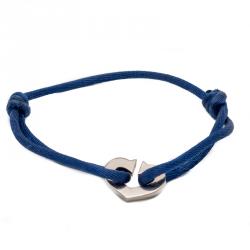 Pre Owned Cartier White Gold C De Cartier Heart On Adjustable Blue Cord