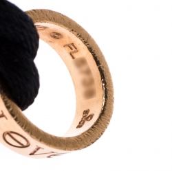 Pre Owned Cartier Love 18k Rose Gold Black Cord Adjustable Bracelet 