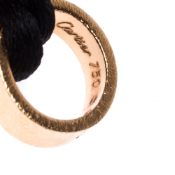 Pre Owned Cartier Love 18k Rose Gold Black Cord Adjustable Bracelet 