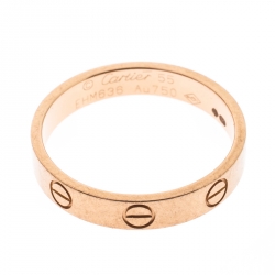 Pre Owned خاتم كارتييه لوف حلقة صغير ذهب وردي عيار 18 مقاس 55