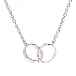 Pre Owned قلادة كارتييه لوف 2 حلق ذهب أبيض عيار 18