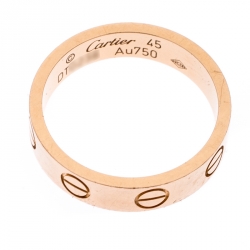 Pre Owned Cartier Love 18K Rose Gold XS Band Ring Size 45