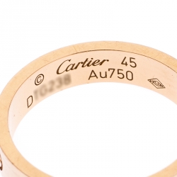 Pre Owned Cartier Love 18K Rose Gold XS Band Ring Size 45