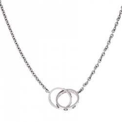 Cartier Love 2 Hoops 18K White Gold Chain Necklace
