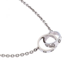 Pre Owned قلادة كارتييه لوف 2 حلقة ذهب أبيض عيار 18 بسلسلة