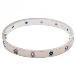 مملوكة مسبقًا Cartier Love Multicolored Gemstones 18K White Gold Size 16