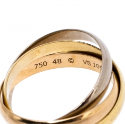 مملوكة مسبقًا Cartier Trinity De Cartier Three Tone 18K Gold Band Ring Size 48