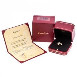 مملوكة مسبقًا Cartier Trinity De Cartier Three Tone 18K Gold Band Ring Size 48