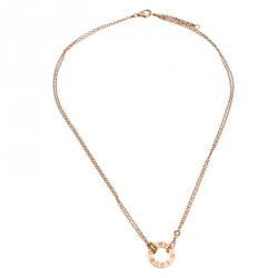 Cartier Love Diamond 18K Rose Gold Double Chain Necklace