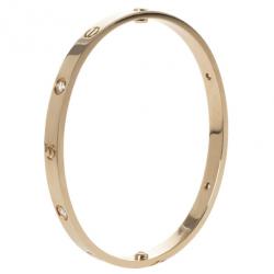 Pre Owned Cartier 4 Diamonds Rose Gold Love Bracelet 19 CM