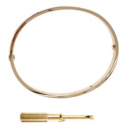 Pre Owned Cartier 4 Diamonds Rose Gold Love Bracelet 19 CM