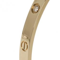 Pre Owned Cartier 4 Diamonds Rose Gold Love Bracelet 19 CM