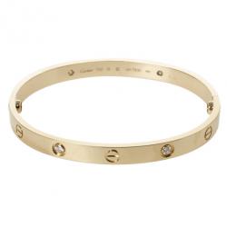 مملوكة مسبقًا Cartier 4 Diamonds Yellow Gold Love Bracelet 19 CM