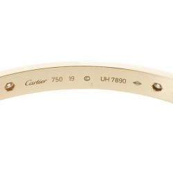 مملوكة مسبقًا Cartier 4 Diamonds Yellow Gold Love Bracelet 19 CM