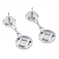 Pre Owned Cartier Pasha Diamond Blue Gemstone 18K White Gold Drop Earrings
