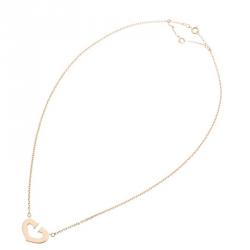 Pre Owned Cartier C Heart 18K Yellow Gold Pendant Necklace