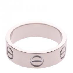 Pre Owned Cartier Love 18K White Gold Ring Size 49