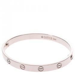 مملوكة مسبقًا Cartier Love 18K White Gold Bracelet Size 17