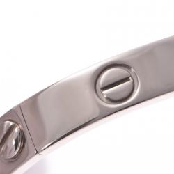 مملوكة مسبقًا Cartier Love 18K White Gold Bracelet Size 17