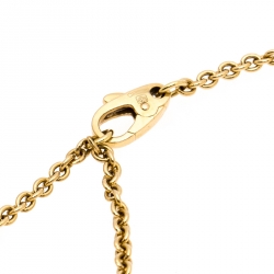 Pre Owned Cartier Trinity Knot Three Tone 18K Gold Chain Link Dangling Charm Bracelet 