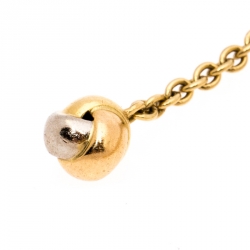 Pre Owned Cartier Trinity Knot Three Tone 18K Gold Chain Link Dangling Charm Bracelet 