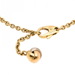 Pre Owned Cartier Trinity Knot Three Tone 18K Gold Chain Link Dangling Charm Bracelet 